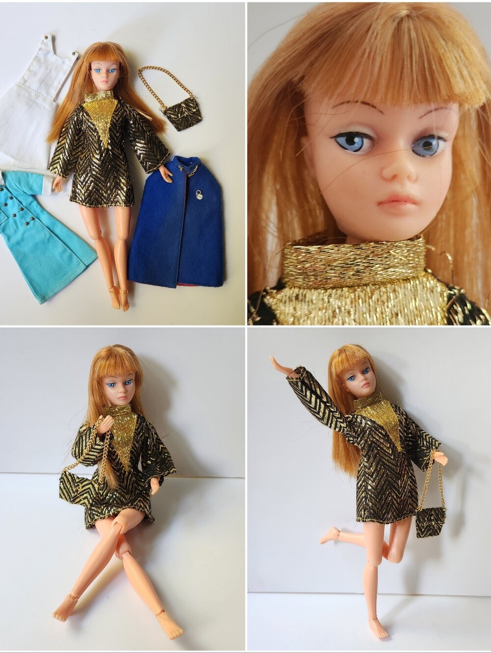 Vintage Action Girl/Dollikin Articulated Doll With Outfits